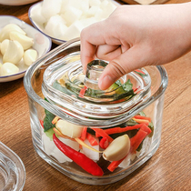 日本厨房泡菜坛子加厚玻璃密封罐家用腌菜缸瓶浅渍罐一夜渍腌制罐