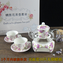 陶瓷玻璃花茶壶煮茶具器套装下午茶茶杯水果花果耐热蜡烛加热