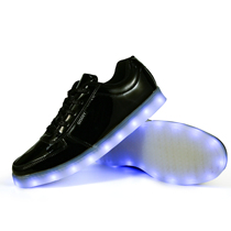 防水七彩发光鞋男女款usb充电led荧光夜光鞋防滑板鞋闪光灯鬼步鞋