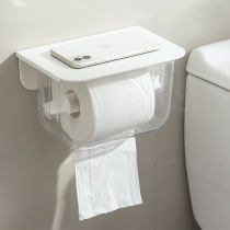 壁挂式防水纸巾盒透明抽纸盒宿舍卫生间厕所卷纸架收纳盒免打孔