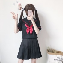 日本不良少女高中JK制服正统水手服学生班校服长短袖中间服套装秋