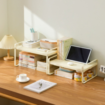 桌面置物架书桌伸缩收纳架子办公桌分层架铁艺学生宿舍桌上小书架