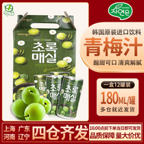 韩国进口熊津青梅汁果味果汁饮料酸甜可易拉罐饮品180ml*90罐包邮