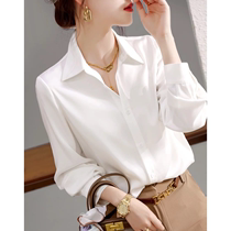 奥特莱斯新款品牌专柜外贸春夏法式印花披肩百搭白色领带长袖衬衫
