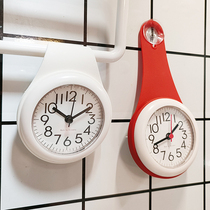 夜光厨房用表迷你小挂钟浴室防水厕所卫生间吸盘时钟静音挂墙小钟