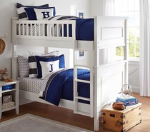 美式实木家具儿童高低床双胞胎小户型两层上下田园白色子母床定制