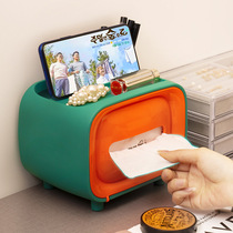 创意北欧ins电视机抽纸盒多功能桌面纸巾盒客厅茶几收纳盒餐巾盒
