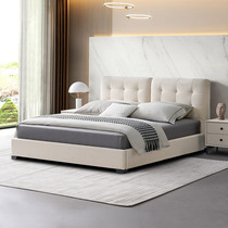新品南方家居奶油风现代简约布艺床卧室双人床实木软床面包公主床