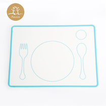 蒙氏餐垫304不锈钢勺子叉子 小学生儿童餐垫独立用餐 食用级硅胶