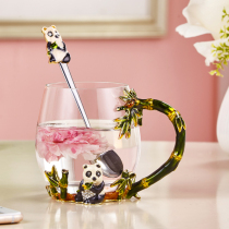 创意法郎水杯珐琅彩水晶玻璃带盖勺带把欧式小奢华套装情人节礼物