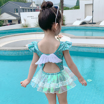 女宝宝泳衣新款儿童泳装小女孩游泳衣连体洋气女童泳衣裤公主泳裙
