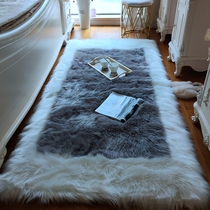 回形仿羊毛加厚卧室床边毯简约时尚飘窗灰色客厅茶几地毯长毛毯