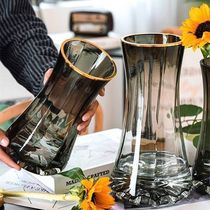 轻奢简约玻璃花瓶ins风高级感水养百合鲜花北欧客厅插花创意摆件