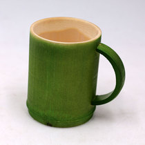 新款竹杯小号茶杯 绿色带柄杯喝水杯刷牙洗漱杯竹工艺品礼品包邮