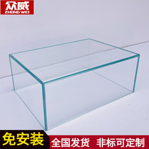 众威超白钢化玻璃罩子可45度拼角独立四方展示柜双层夹胶玻璃定制