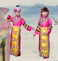 正宗土族演出服装少数民族苗族傣族彝族壮族舞蹈服装土族表演服装
