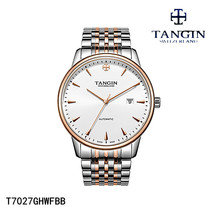 瑞士TANGIN天珺手表 正品机械男表全自动钢带T7027GHWFBB防水7027