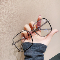TR90新款复古近视眼镜框架男女同款全框大框方框眼镜框防蓝光平镜