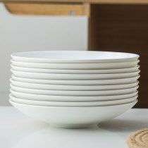 景德镇骨瓷盘子陶瓷菜盘家用炒菜碟子创意餐具中式深盘简约圆形碟