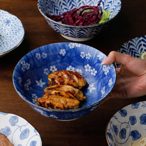 美浓烧日式进口釉下彩餐具斗笠拉面碗吃饭碗家居瓷器家用汤碗