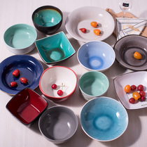 瑕疵创意陶瓷碗家用菜碗北欧式大汤碗8-10寸面碗高边大碗蒸鱼头碗