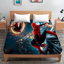 卡通漫威蜘蛛侠高清印图儿童床笠加厚床垫防滑保护套欧美风小床罩