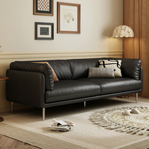 法式复古极简现代直排小户型沙发北欧油蜡真皮美式工业风客厅沙发