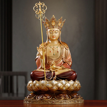 台湾纯铜地藏王菩萨像家用供奉地藏菩萨佛像娑婆三圣坐像客厅摆件