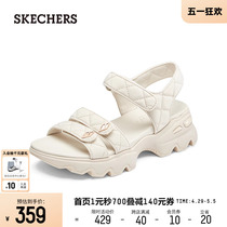 Skechers斯凯奇2024春新款女士运动凉鞋轻便透气舒适时尚厚底增高