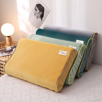 乳胶枕套一对装60x40单人珊瑚绒儿童法兰绒硅胶记忆厚枕头套30x50