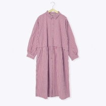 SM2棉麻衬衫式连衣裙格子可作长袖外套开衫日本原单女装