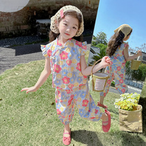 女童夏装套装2024新款小童国风旗袍儿童两件套女宝宝夏季洋气时髦