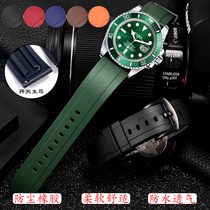 硅胶手表带代用西铁城精工天梭卡西欧登山运动防水绿色橡胶手表带
