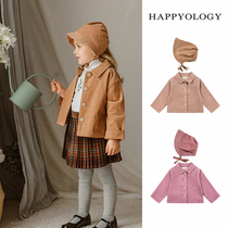 Happyology英国儿童衬衫领童装灯芯绒女童秋冬季男童短款女童外套