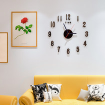 DIY免打孔挂钟家用客厅装饰夜光钟表时尚静音挂墙钟简约创意壁钟