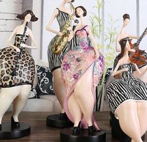 瑜珈高尔夫胖女人艺术软装创意家居饰品抽象音乐人物现代雕塑摆件