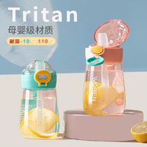 Tritan儿童水杯透明吸管杯子夏天孕妇专用幼儿园男女小学生高颜值