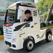 奔驰卡车头儿童电动车遥控大卡车宝宝四轮拖头汽车小孩可坐人货车