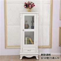 莎庭(SARTILL)欧式小酒柜现代简约客厅柜实木白色餐边柜玄关装饰