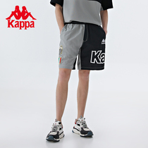 Kappa卡帕复古运动短裤2023新款男夏撞色字母短裤休闲篮球五分裤