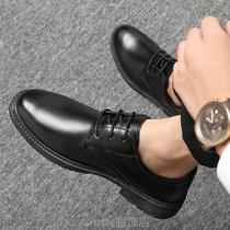 尖头鞋英伦黑色#商务韩版伴款休闲西装夏季风正装职业男软底皮鞋