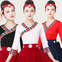 藏族舞蹈演出服装藏式上衣舞台演出服广场表演服民族服装女训练装