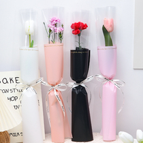 单支玫瑰花束包装袋鲜花单只透明塑料单枝多支花朵袋子包花纸材料