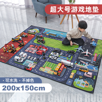 玩具车儿童地垫合金车小汽车模型停车场男孩城市地图交通场景地毯