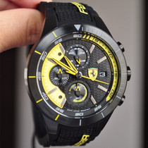 美国代购正品Ferrari法拉利男表酷黑运动计时硅胶表带手表0830261