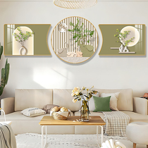 奶油风客厅装饰画北欧创意绿植三联画高档现代简约沙发背景墙挂画