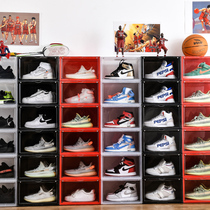 AJ鞋盒透明磁吸侧开门鞋柜亚克力塑料展示柜翻盖高帮篮球鞋收纳盒
