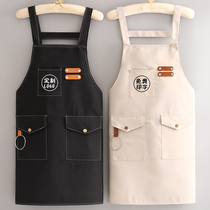 高档帆布围裙家用厨房定制LOGO印字工作服女洋气耐磨餐饮专用围腰