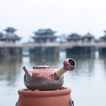 潮州砂铫纯红泥煮水侧把煮茶器急须壶家用工夫茶碳炉电陶炉煮茶