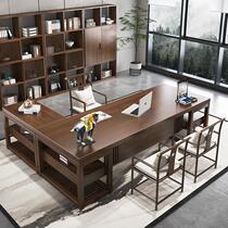 新中式实木老板桌简约大气办公家具大班台总裁办公桌椅组合电脑桌